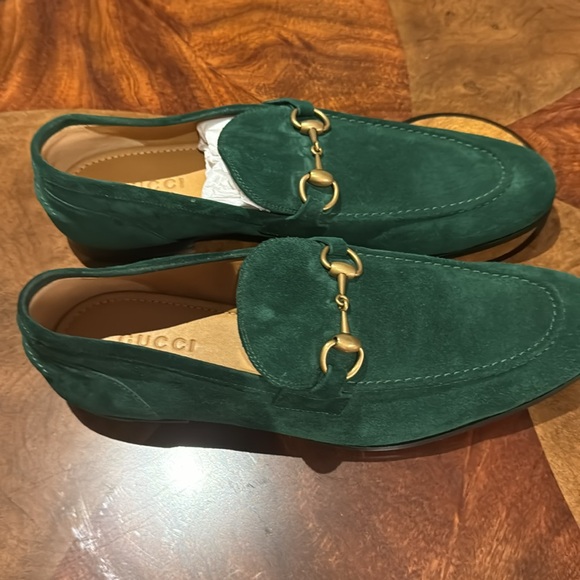 Brand new Men’s  Gucci Green Suede Loafers with Original Box and Gucci bag . - Picture 2 of 5